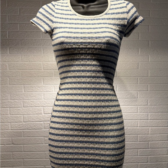 See You Monday White and Gray Bodycon Mini Dress - Picture 1 of 4